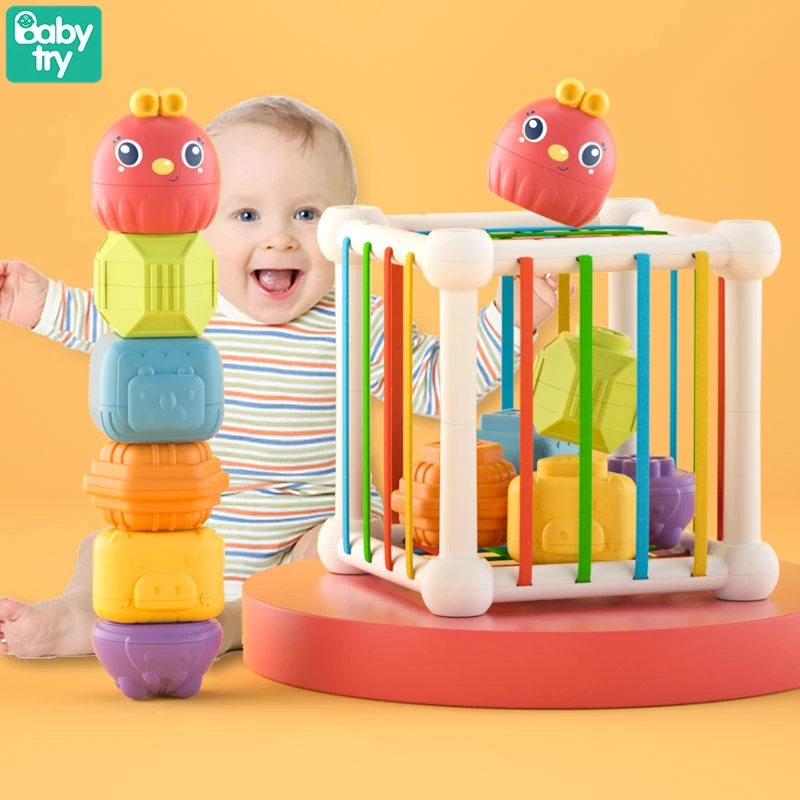 Sorting Stacking Toys For Babies 0 12 Months Activity Play Cube Infant