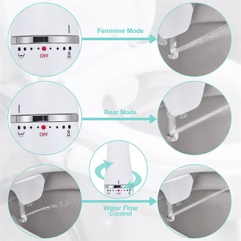 Bidet Attachment Ultra-Slim Toilet Seat Attachment With Brass Inlet Adjustable Water Pressure Self-cleaning Ass sprayer 4