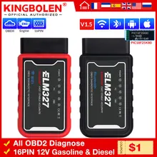 PIC18F25K80 Mini v1.5 Bluetooth 2.0 OBD2 ELM327/V2.1 2 OBD Auto Diagnóstico-Ferramenta ELM 327 para Android Torque /PC V1.5 adaptador BT