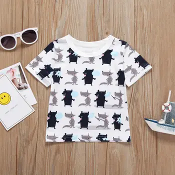

Summer Children Casual Cute Short Sleeve O Neck Print Cartoon Dogs Cute T-shirts Baby Girl And Boys T-shirt 6M-3T
