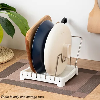 

Countertop Storage Rack Save Space Cabinet Drawer Bakeware Table Pot Lid Organizer Stainless Steel Home Kitchen Pantry