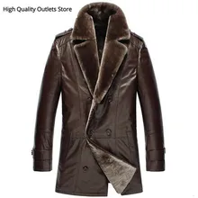 Мужской двубортный костюм из овчины, пальто с воротником, верхняя одежда, тонкое меховое пальто средней длины, парки, пальто из овчины 9980