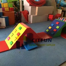 Красочные детские, гимнастические мягкое игровое оборудование, Высококачественная пена для малышей, скалолазание, крытая игровая площадка CIT-RT026E