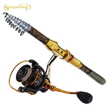 Sougayilang, новинка, телескопическая удочка, катушка, комбинированная, углеродное волокно, Удочка с 1000-4000, полностью Металлическая катушка, Ccombo, снасти, Pesca