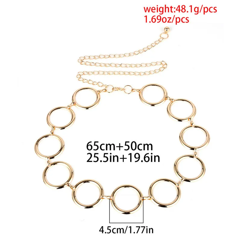 Женский тонкий пояс цепочка с геометрическим рисунком для длинного живота