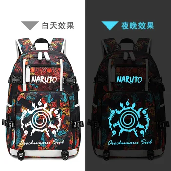 

Naruto Sharingan Sasuke Itachi Luminous Student School Shoulder Bag Backpack Satchel Laptop Rucksack Knapsack Teenager Travel