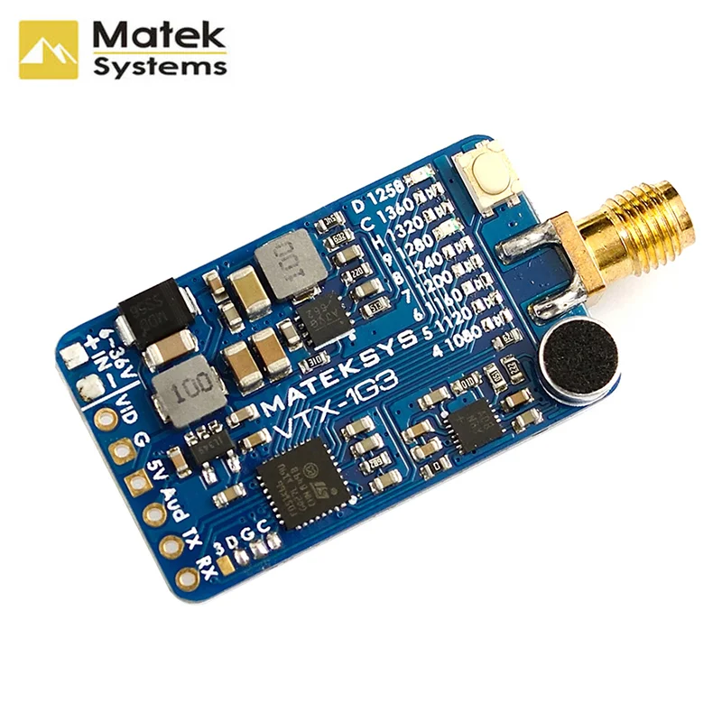 Matek System Mateksys VRX-1G3 VTX-1G3-2/9 3901LOX Сенсор 1,3 ГГц FPV видео 2CH 9CH передатчик 9CH с кошкой, приемник диапазона частот для дрона с дистанционным управлением