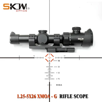 

SKWoptics 1.25-5x26 XMOA-G Tactical riflescopes Hunting AK AR M4 sight compact rifle scope MOA reticle new 30 scope rings