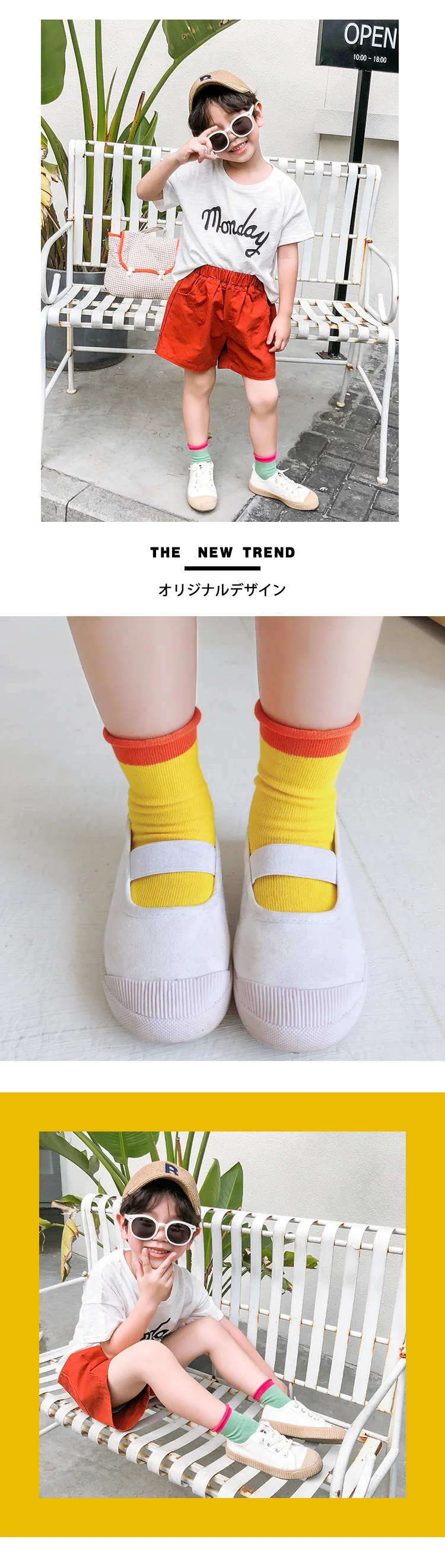 Summer New Style Children Short Socks Thin Mixed Colors Crimping Short Socks Pure Cotton Breathable CHILDREN'S Socks Wholes