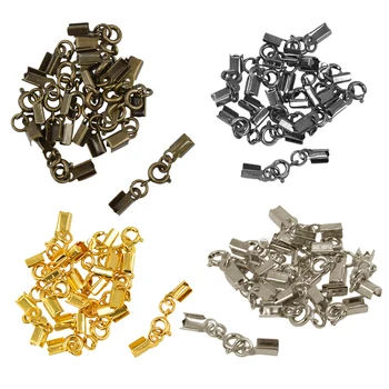 

48pcs Antique Metal Clips Spring Clasp Crimp Ends DIY Jewelry Making Finding