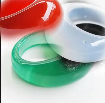 

Pure Natural 4 color Jades Banzhi Ring Chalcedony Finger Ring large size Crystal Women Men Stone Jewelry