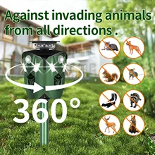 

Effective Animal Repeller 360 Degree Solar Powered Rodent Destroyer With Motion Flashing Led Light Repellent Pest Control #4