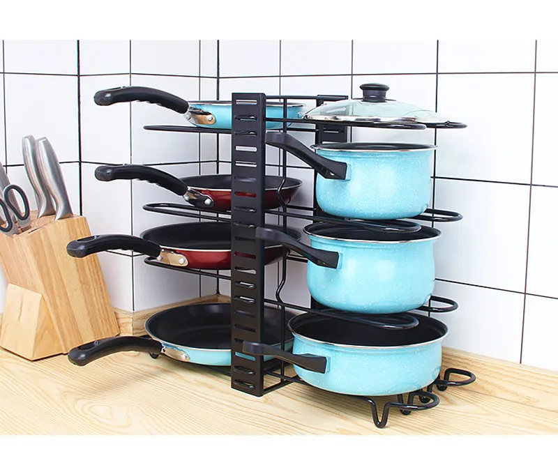 Support de Couvercle de Casserole Pliant Multicouche Créatif