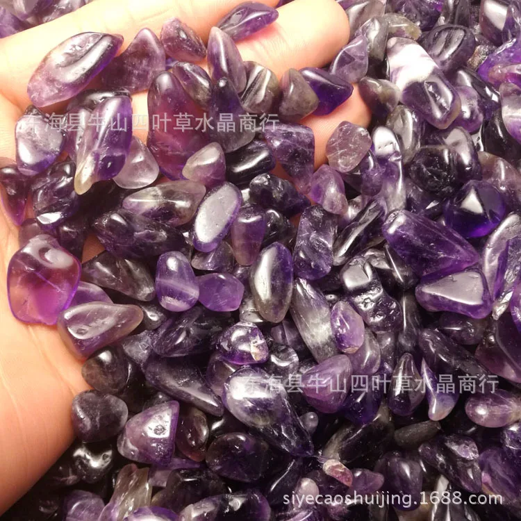 Natural Amethyst Gravel Uruguay Deep Amethyst Stone yu gang shi Long 15-25 Millimeter Everything 100g