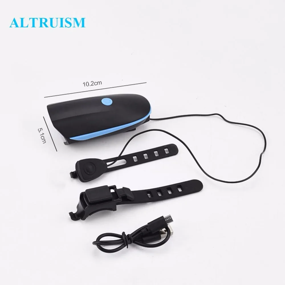 Flash Deal ALTRUISM Front Handlebar Bike Light Mountain Bicycle Light Headlights Light Flashlight USB Charging Live Horn Bell R 5