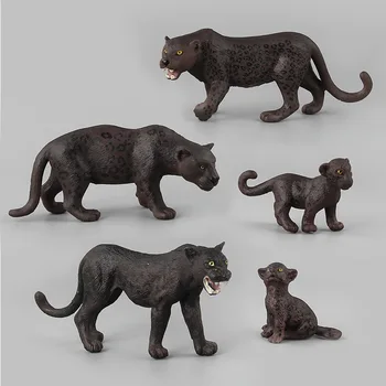 

Leopard Panther Pups Family Animal Figure Collectible Toys Wild Animal Action Figures Kids Plastic Cement Toys