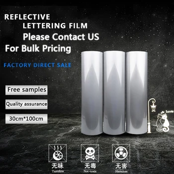 

30cm*100cm Reflective Heat Transfer Vinyls HTV for T Shirts Iron On Easy Cut and Weed