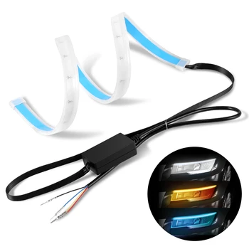 

3 Color Daytime Running Light Multi-Function Streamer Turn Signal Multi-Mode Day Light Waterproof Lights 12V Freely Curved Shape