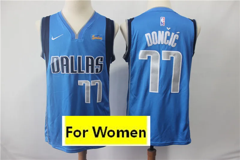 Даллас Женский baskeball#41 Dirk Nowitzki#77 Luka Doncic#6 Кристапс Порзингис майки