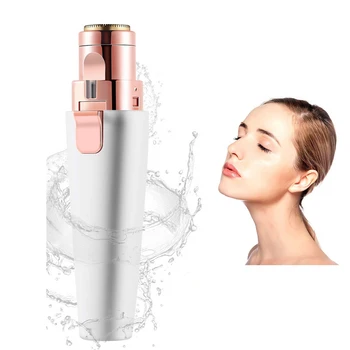 

2 IN 1 Electric Eyebrow Trimmer USB Rechargeable Hair Remover Women Shaver LED Light Lady Epilator Razor Face Makeup Tool