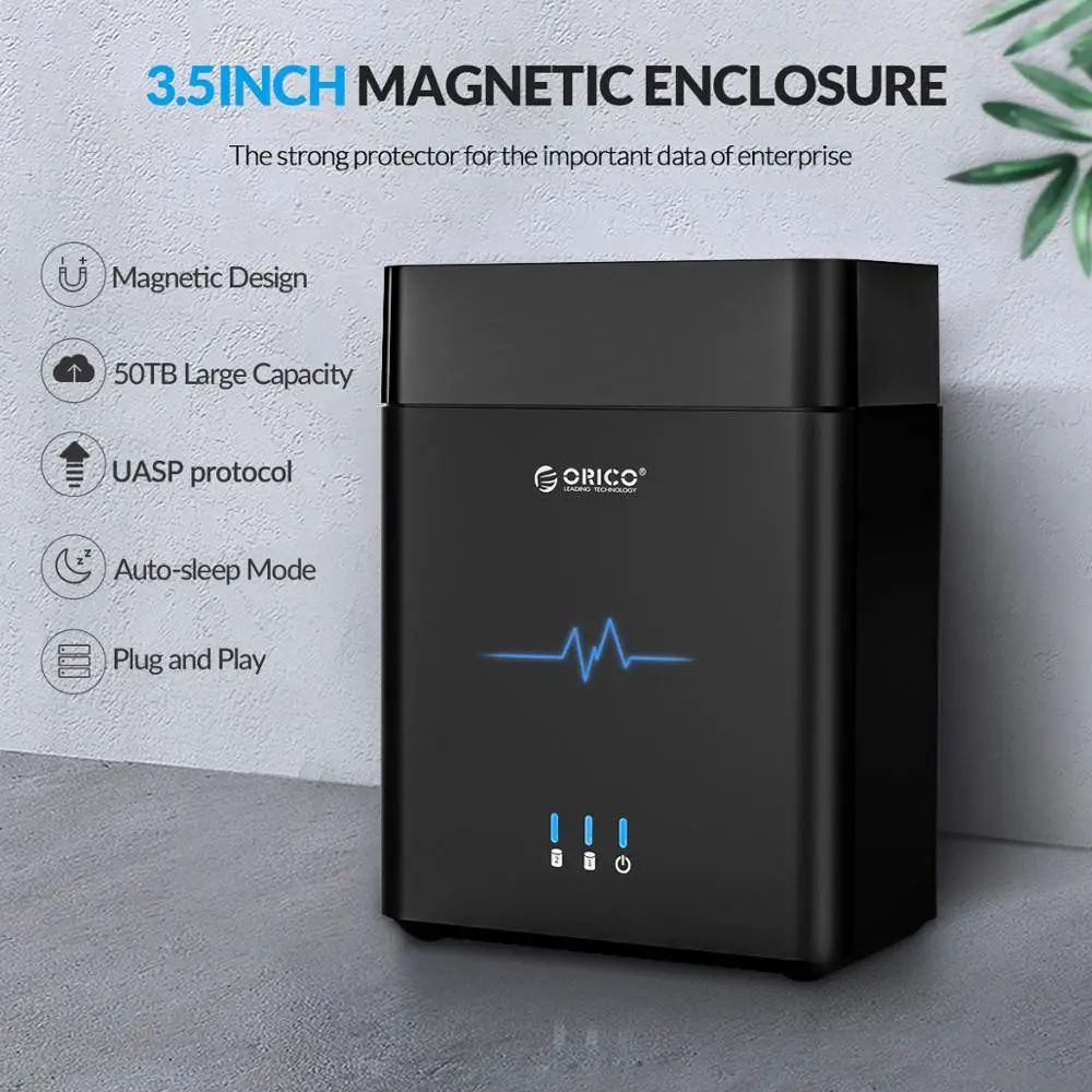 ORICO DS Series 2 Bay Магнитный 3 5 дюйма USB3.0 корпус жесткого диска 20 ТБ максимальная