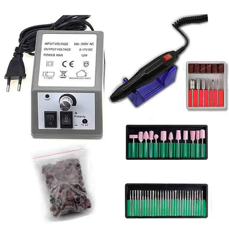 SET 4 Nail Drill Machine Set Professional Milling Manicure Machine Set Kits Nail Art Tool with 3 type Professional nail drill bit set - Цвет: SET 4