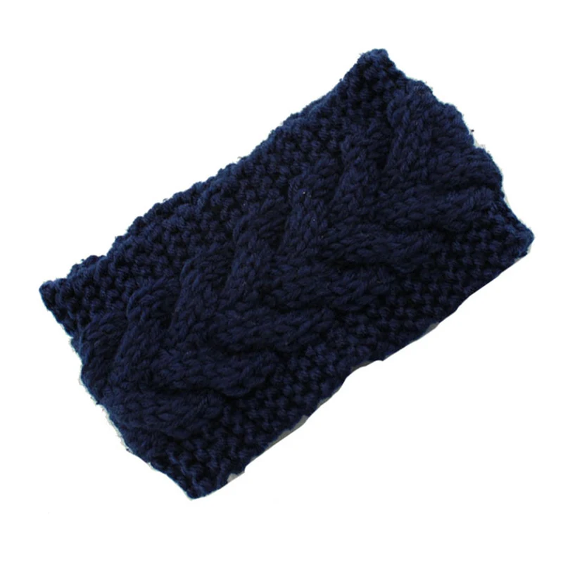 Twist Navy Blue 23 Цвета, модная теплая зимняя перекрестная повязка на голову, шерстяная вязаная женская эластичная мягкая Тюрбан повязка для волос, аксессуары для волос для девочек - Цвет: Twist Navy Blue