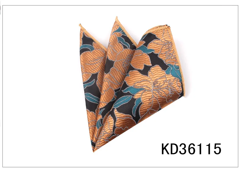KD36115 Модный квадратный платок с цветами для мужчин и женщин полотенце для сундуков Hanky носовые платки для джентльменов мужские костюмы носовой платок мультяшное карманное полотенце - Цвет: KD36115