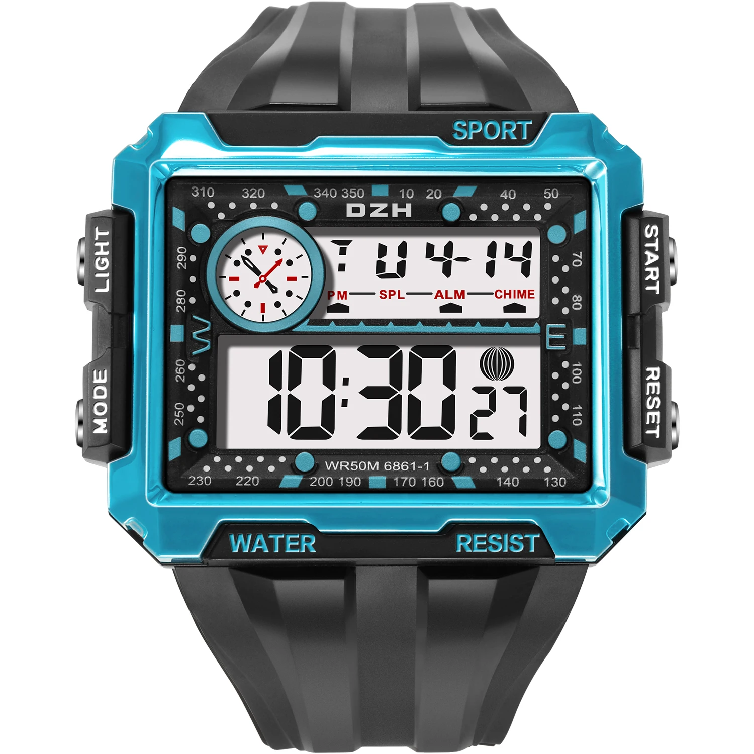 Digital Watch Men SYNOKE Brand Rugged Square Watch 50M Waterproof Luminous Timer Multi-function Watches reloj deportivo hombre 
