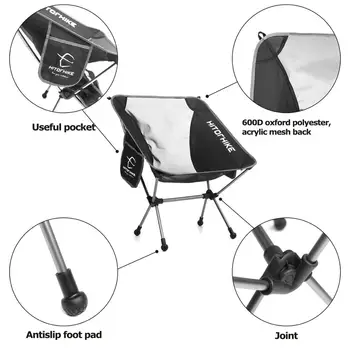 Hitorhike Travel Ultralight Folding Chair Superhard High Load Outdoor Camping Portable Beach Hiking Picnic Seat Fishing Chair 5