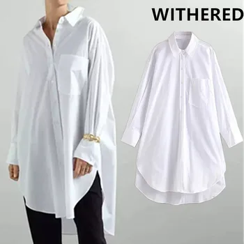 

Withered blouse women england office lady poplin oversize loose blusas mujer de moda 2019 kimono shirt womens tops and blouse