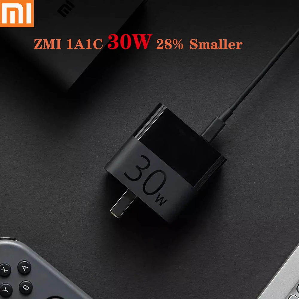 Удобное Зарядное устройство Xiaomi ZMI для путешествий 1A1C USB Тип C 30 Вт макс. порт а 27