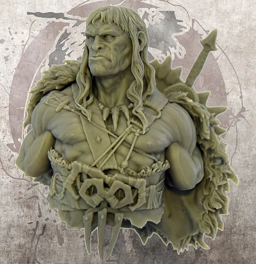 

1/10 ancient man warrior bust with sword Resin figure Model kits Miniature gk Unassembly Unpainted