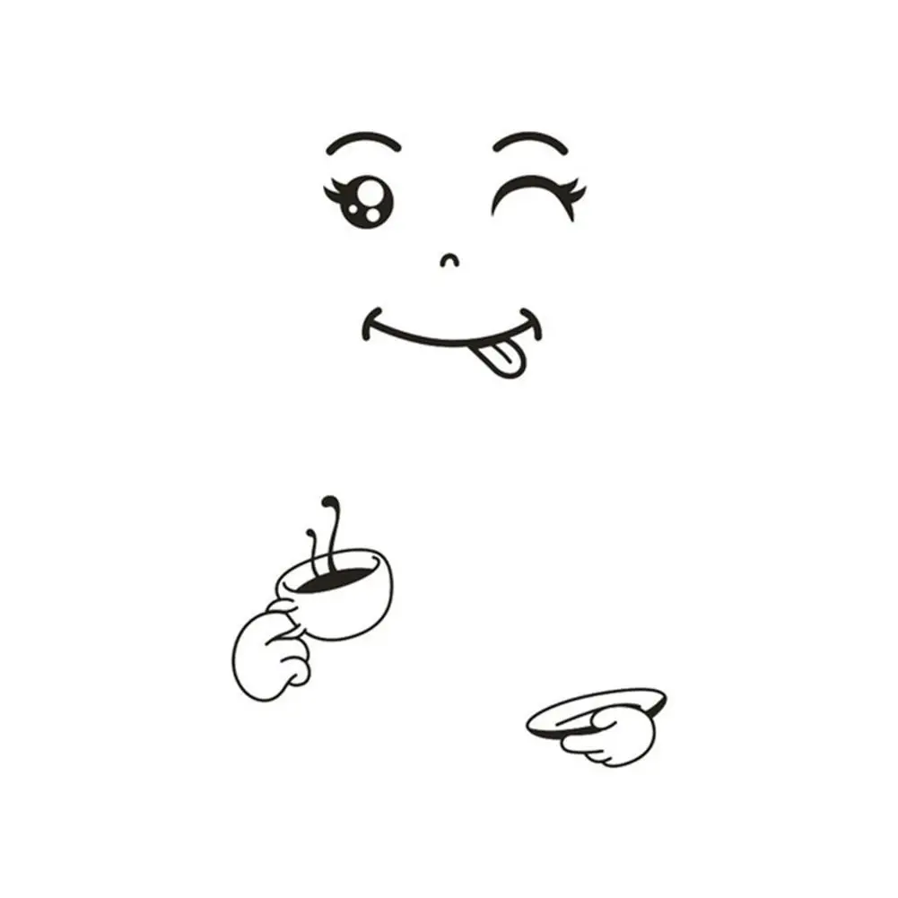 B 3 вида виниловая наклейка на холодильник с счастливым Yummy Face для кухни s милая наклейка на холодильник художественные наклейки на стены для холодильника домашний декор S3 - Цвет: B