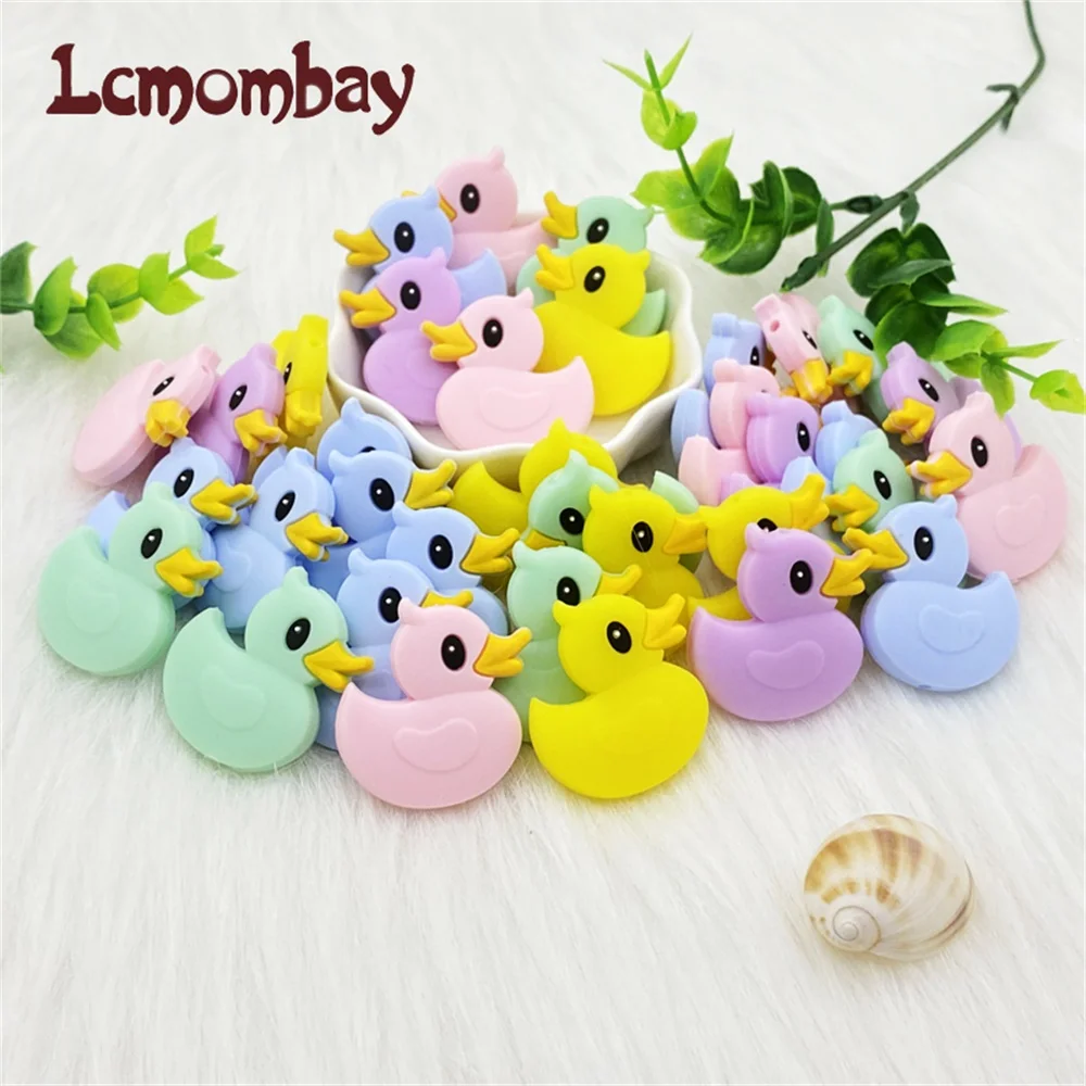 10pc/lot Duck Silicone Beads Rodent Siliconen Perle Teething Beads For Jewelry Making Necklace Pendant Baby Products