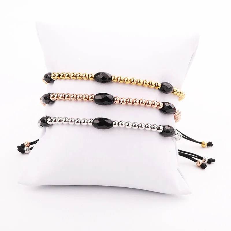 Men women Jewelry Bracelet Natural Stone Stainless Steel Beads Friendship Bracelet Gift - Image 2