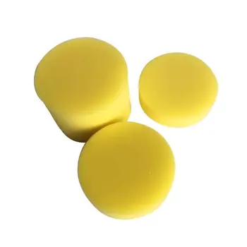 

12 Pcs Yellow Polish Wax Round Foam Sponges Scratch Free Applicator Auto Pads B36B