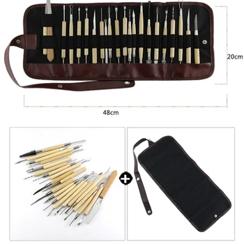 

DIY Art Clay Pottery Tool set Crafts Clay Sculpting Tool kit Pottery & Ceramics Wooden Handle Modeling Clay Tools
