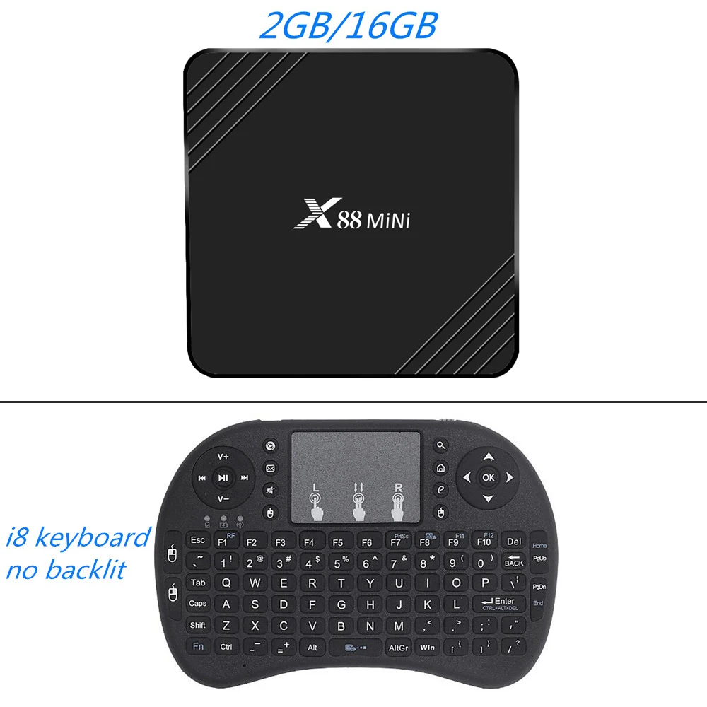 X88 Mini i8 Keyboard X88 Мини Android 9,0 ТВ-приставка Rockchip RK3318 четырехъядерный ТВ-приставка 2 Гб ОЗУ 16 Гб ПЗУ 2,4G Wifi видео 4K смарт-медиаплеер X88Mini - Цвет: X88 Mini i8 Keyboard