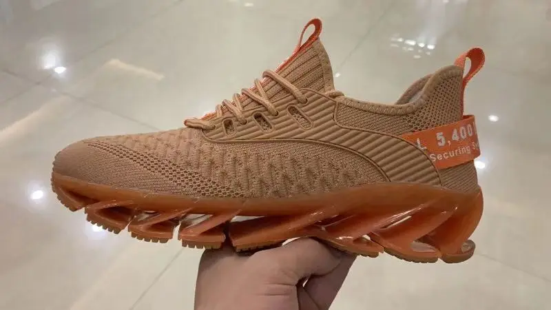 Earth color New High-quality Lace-up Athietic Breathable Blade Sneakers Outdoor Men Free Running for Men Jogging Walking Sports Shoes - Цвет: Earth color