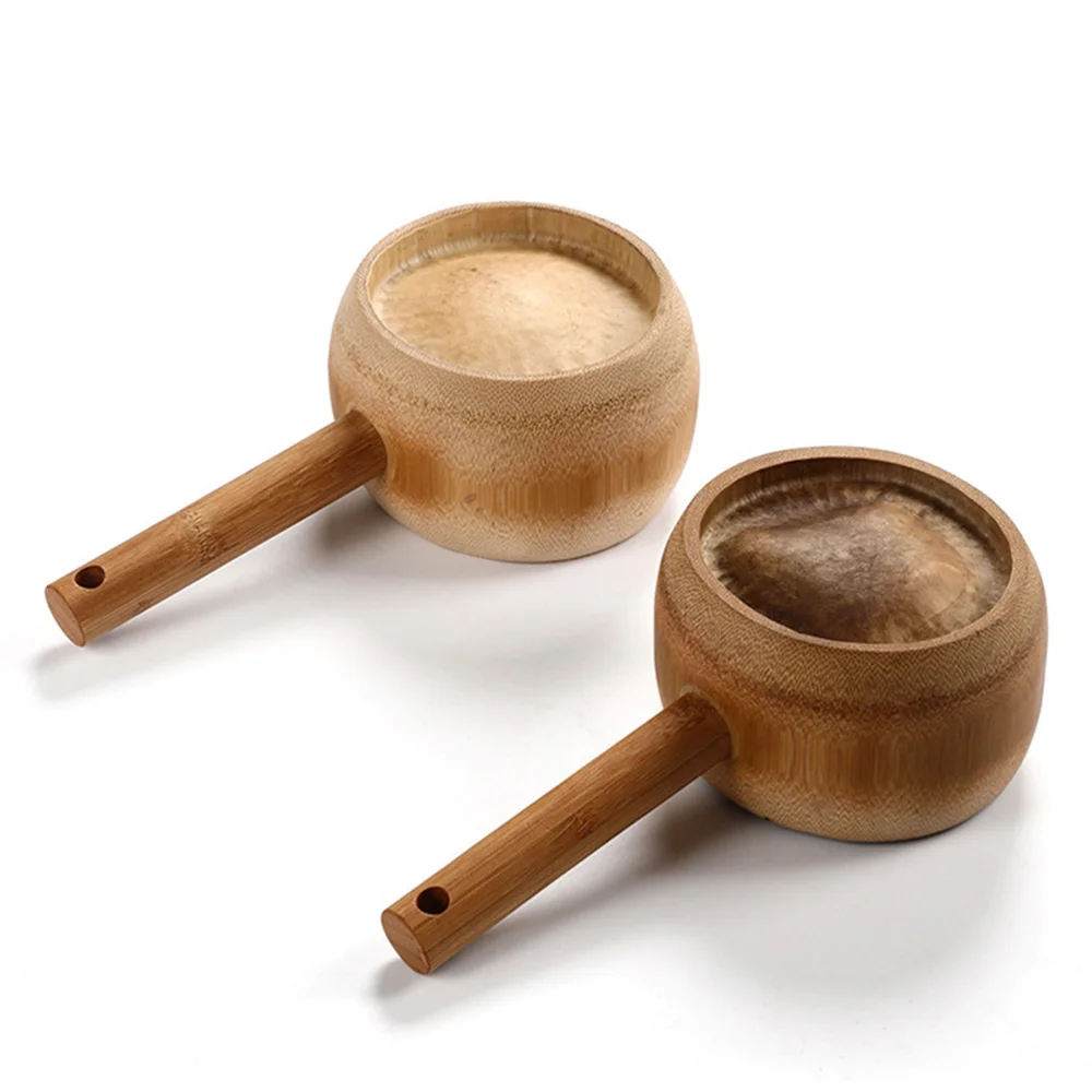 N/H 1Pc Bamboo Water Scoop Spoon Soup Spoon Multipurpose Round Water Ladle Dipper for Home Kitchen 