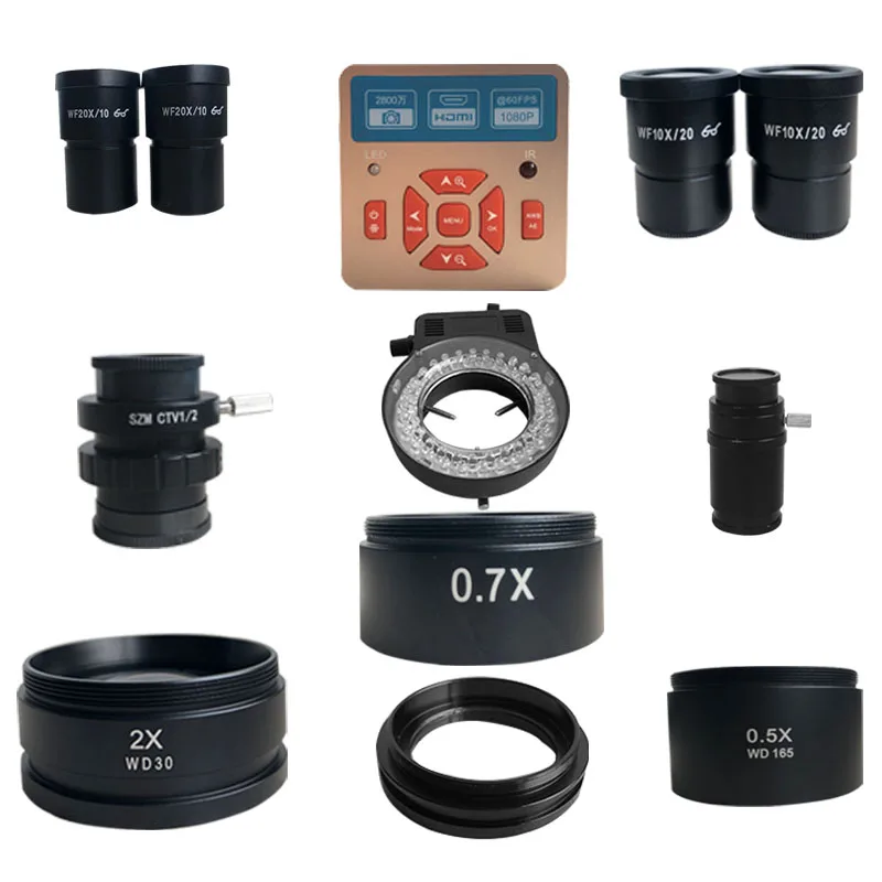 Trinocular stereoscopic microscope 3.5-180 times continuous doubling 28 million USB HDMI interface