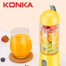 KONKA портативный соковыжималка шнековая 420ML Блендер жёлтый полезен для здоровья