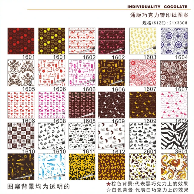 Chocolate Transfer Sheet Papel De Comestible Decoration Edible Paper A4  Size Baking Tool DIY West Cake Different Design Mix Mold - AliExpress