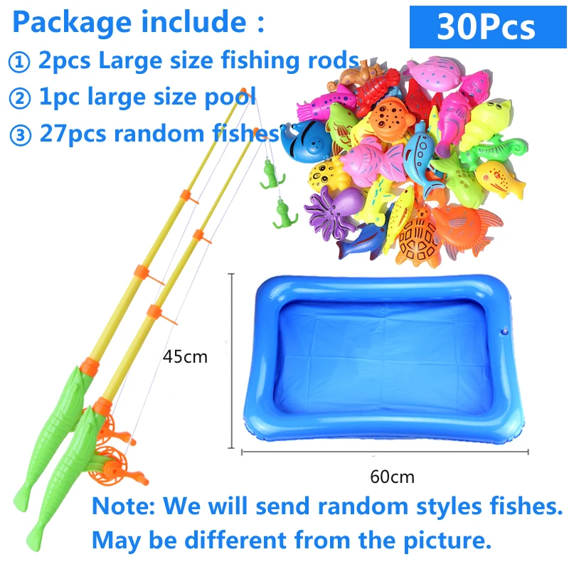 Magnetic Fishing Pool Toys Game for Kids - Water Table Bathtub Kiddie Party Toy  Plastic Floating Fish Ocean Sea Animals gift YJN
