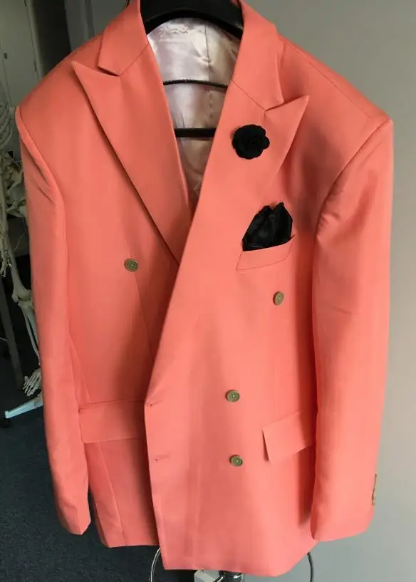 as the image Индивидуальный заказ Slim Fit Для мужчин костюм Slim Fit 2 шт. смокинг жениха на свадьбу Жених выпускного вечера курение костюм, куртка+ штаны+ галстук-бабочка - Цвет: as the image