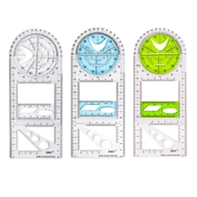 Règle géométrique multifonctionnelle, modèle de dessin géométrique rotatif, Angle et cercle