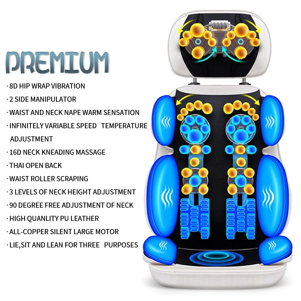 Electric Vibrating Full Body Massage Cushion Neck Back Waist Hip Leg Massage  Chair Massage Muscle Stimulator with Heating Device - AliExpress