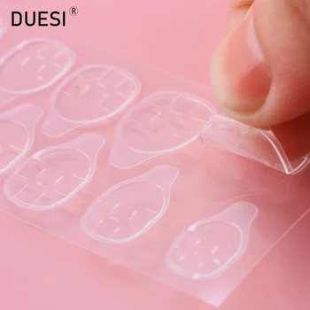 

DUESI 10/20Sheets Fake Nails Art Glue Sticker Adhesive Tape Finger Toe Clear Double Sided DIY Press On False Nails Stick Tools