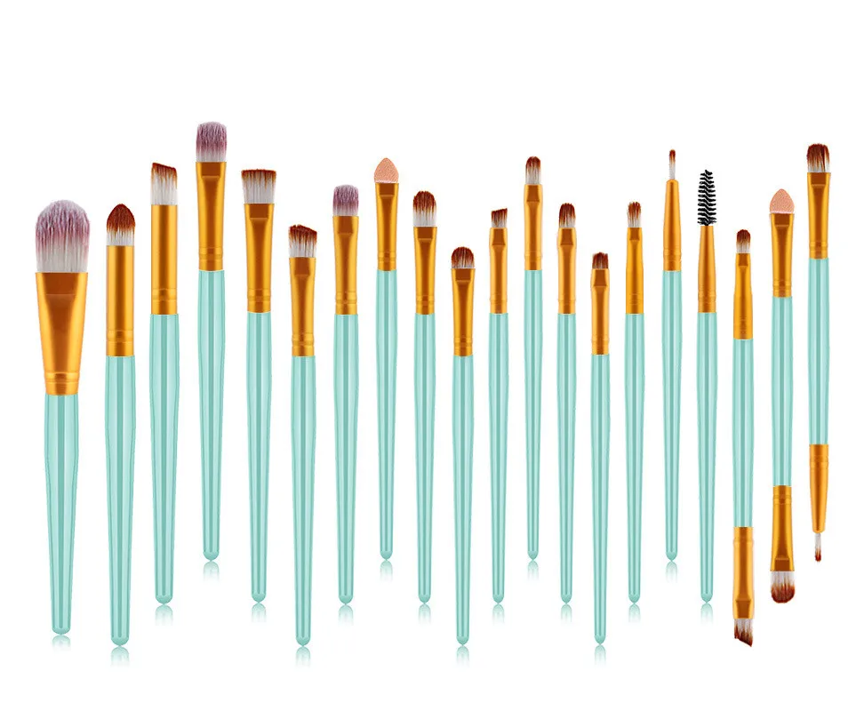 20 роскошных золотых кистей для макияжа, Кисть для макияжа глаз, кисть для бровей, кисть для основы, кисть для теней, кисть для губ, инструмент для макияжа
